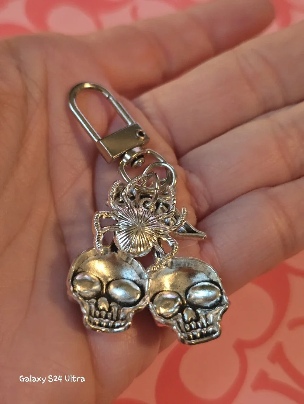 Skulls & Spider Bag Charm/keychain NEW
